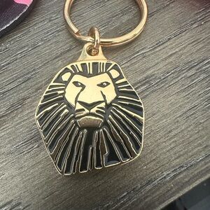 Disney Lion King Gold and Black Lion Keychain vintage